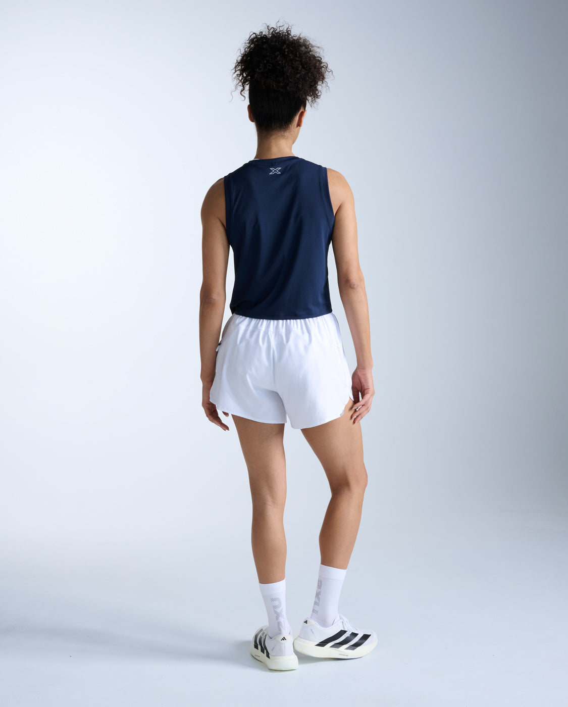 Aero Mesh Crop Tank, Midnight/Silver Reflective