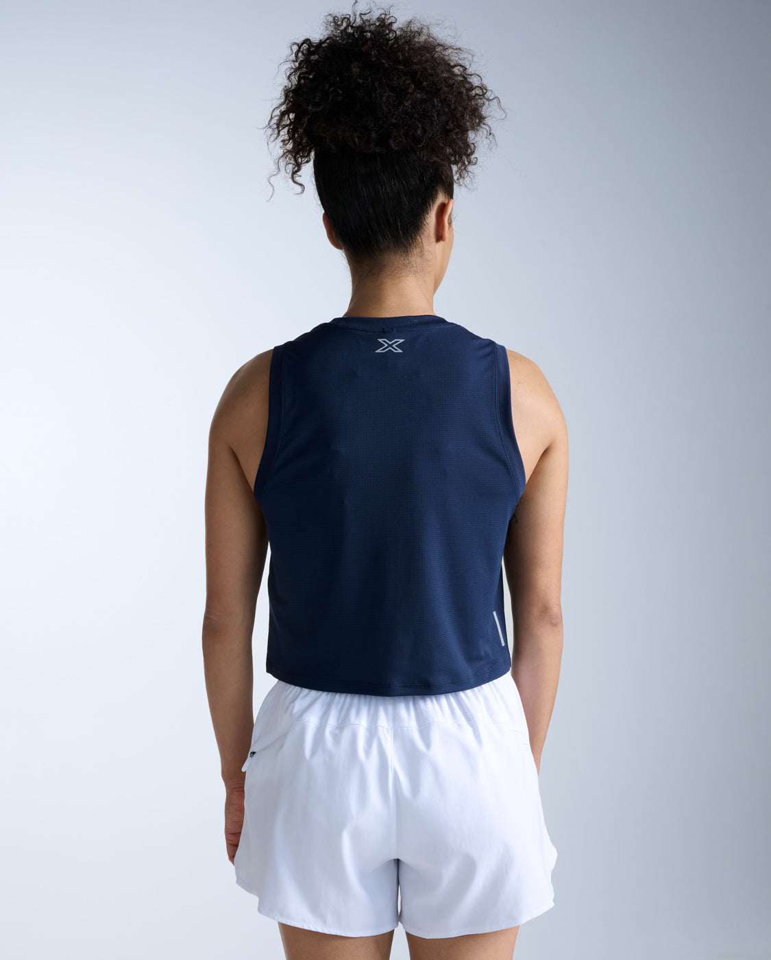 Aero Mesh Crop Tank, Midnight/Silver Reflective