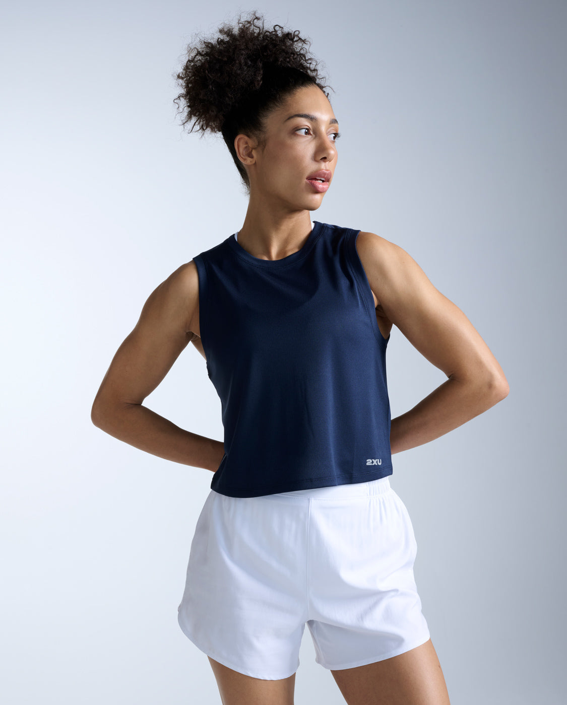 Aero Mesh Crop Tank, Midnight/Silver Reflective