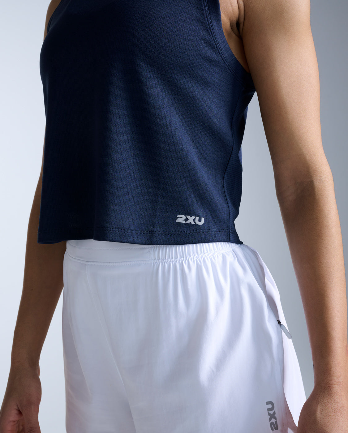 Aero Mesh Crop Tank, Midnight/Silver Reflective
