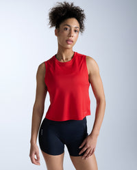 Aero Mesh Crop Tank, Red Blaze/Red Blaze Reflective