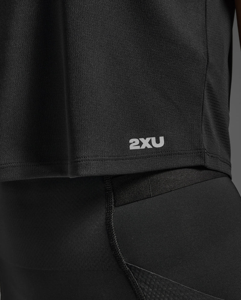 Aero Mesh Crop Tank, Black/Silver Reflective