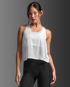 Light Speed React Crop Singlet - WHITE/SILVER REFLECTIVE
