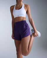 Aero Hi-Rise 4 Inch Shorts, Velvet Purple/Purple Reflective