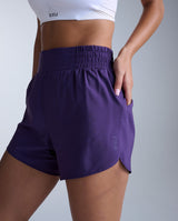 Aero Hi-Rise 4 Inch Shorts, Velvet Purple/Purple Reflective