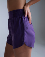Aero Hi-Rise 4 Inch Shorts, Velvet Purple/Purple Reflective