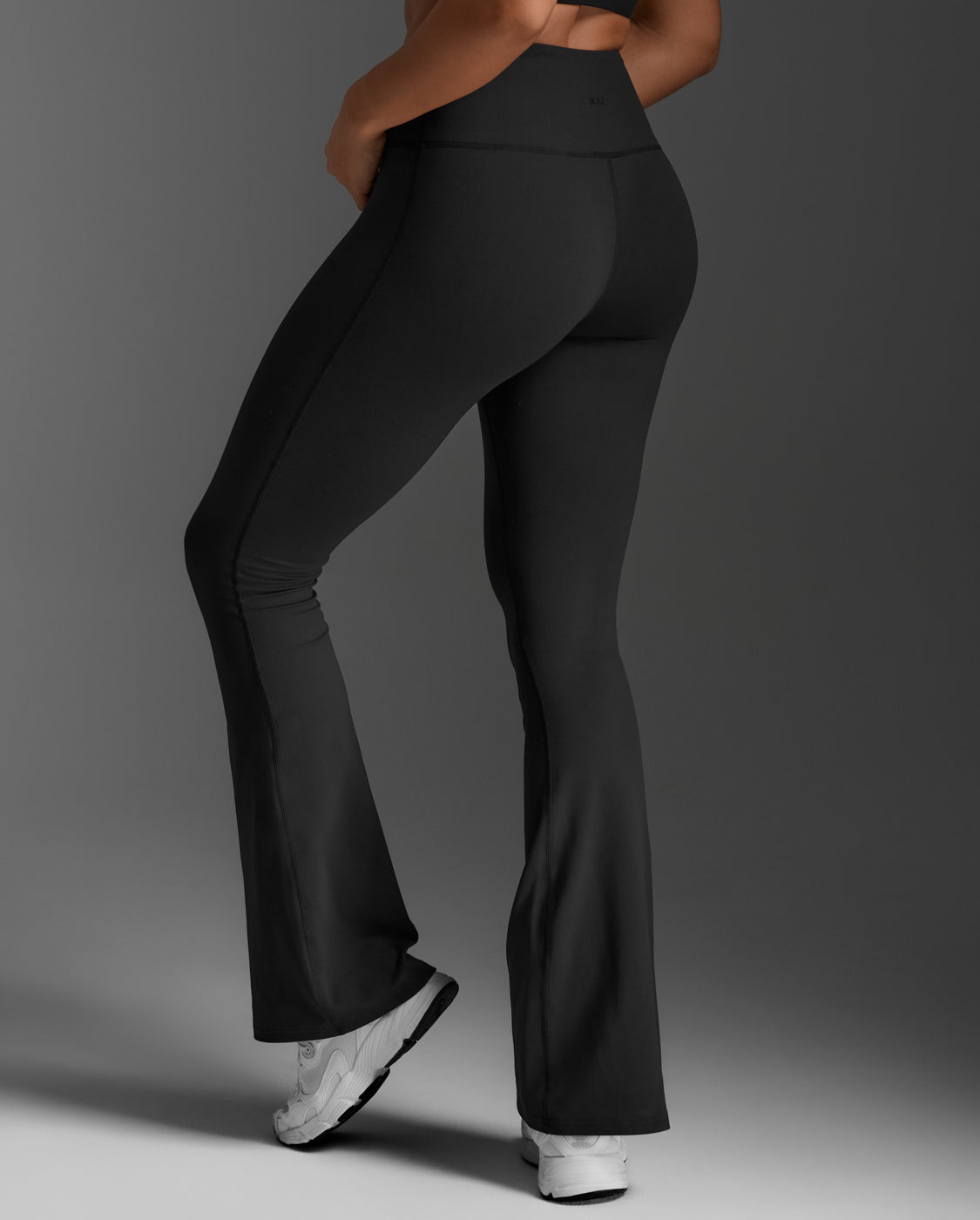 Fluid Hi-Rise Flare Pants, Black/Black