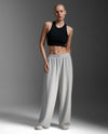 Wonderluxe Sand Washed Wide Leg Pants - HARBOR MIST/WHITE