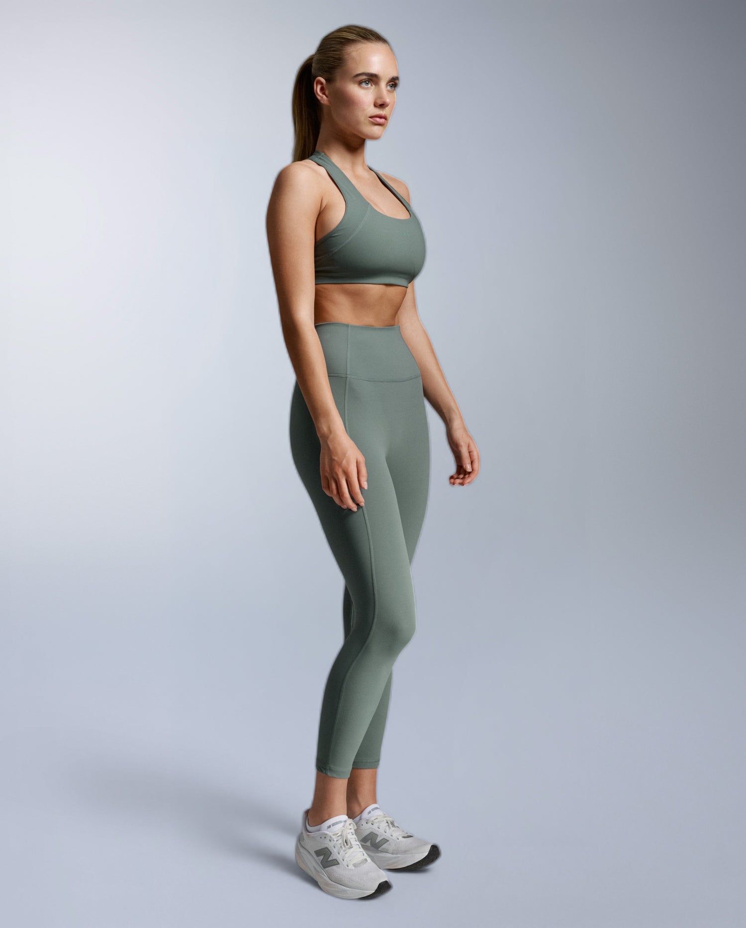Fluid Hi-Rise 7/8 Tights, Olive Leaf/Olive Leaf