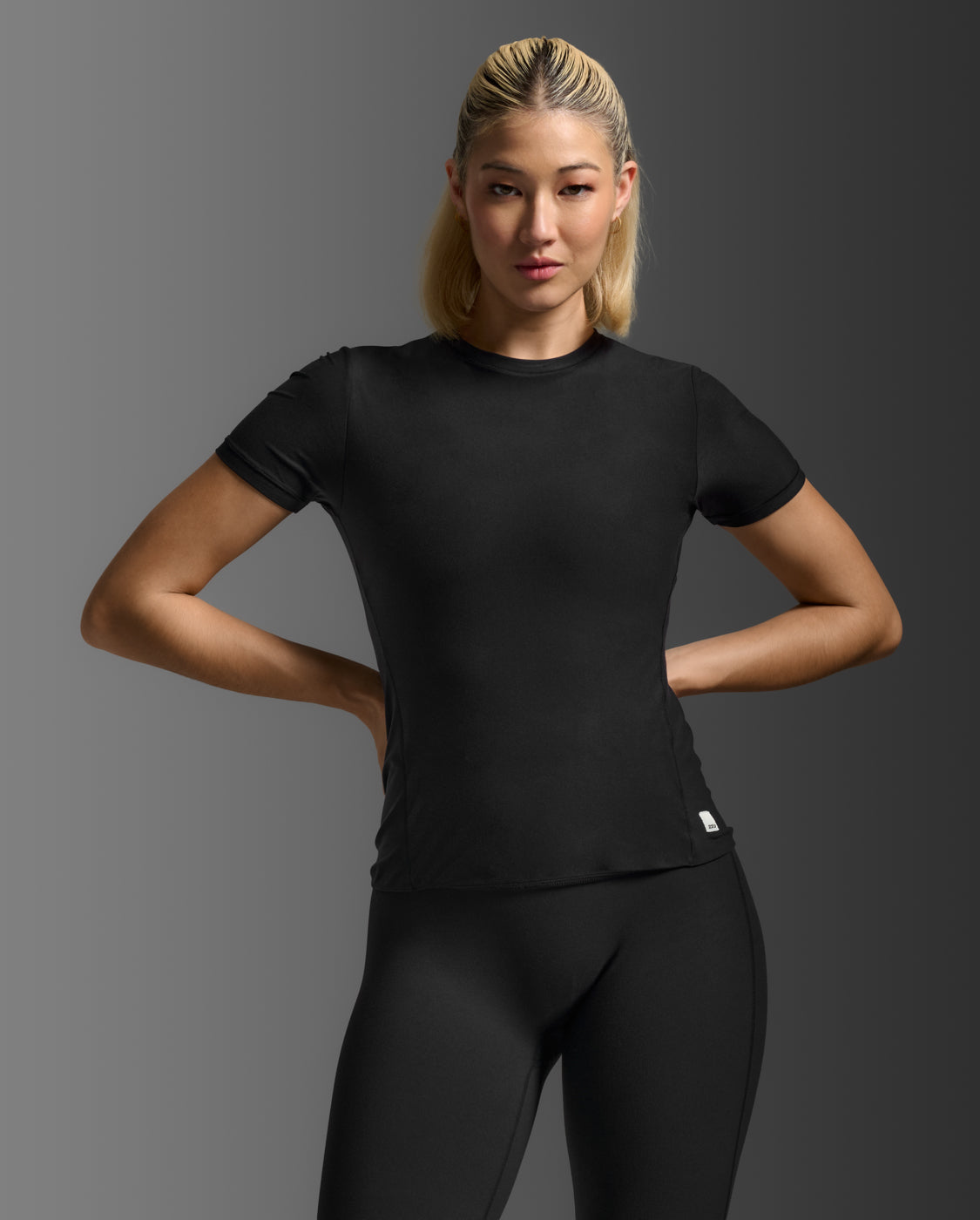 Wonderluxe Fitted Tee, Black/Black