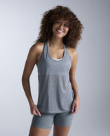 Relight Racerback Singlet, Dark Sage/White