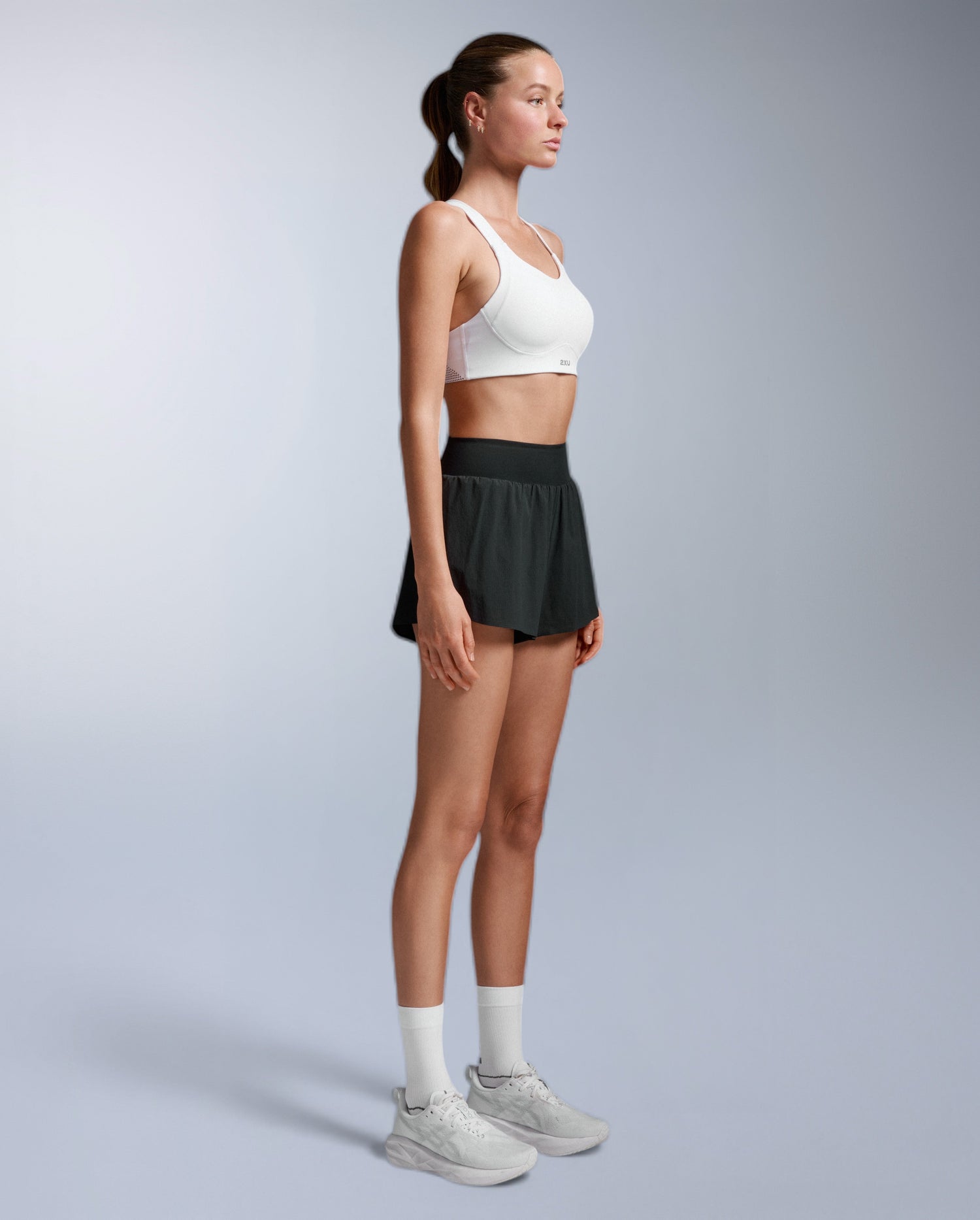Light Speed High Impact Bra, White/Silver Reflective
