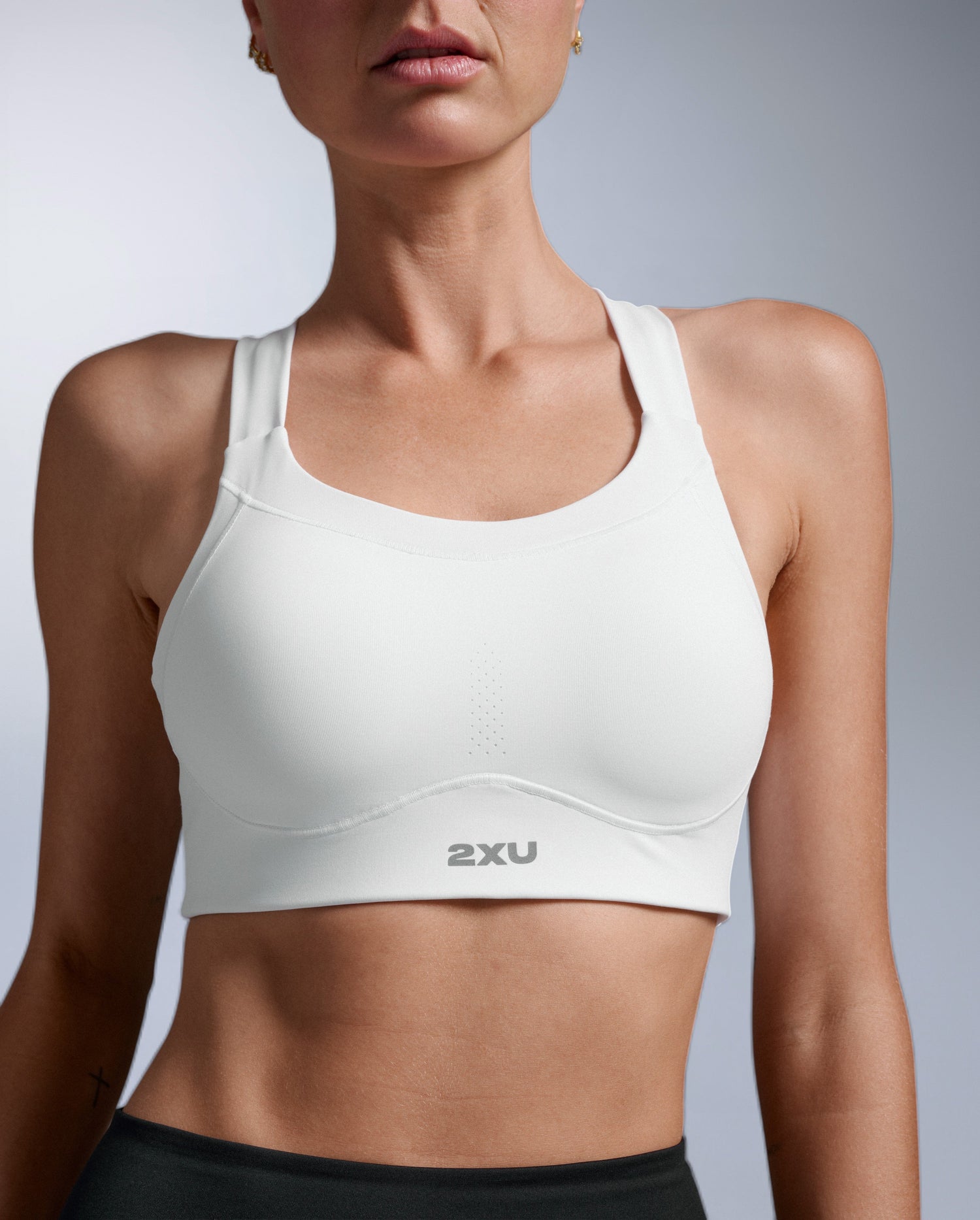 Light Speed High Impact Bra, White/Silver Reflective