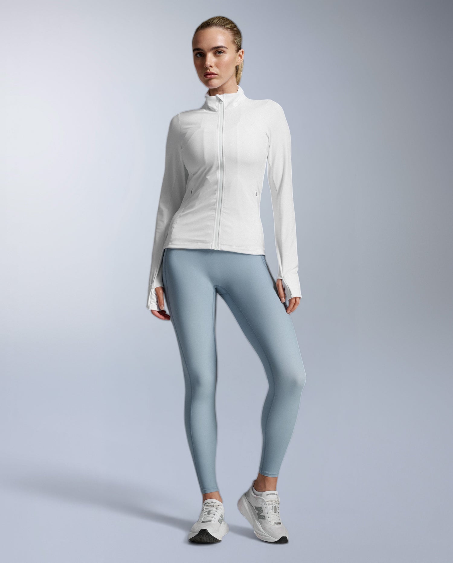 Fluid Full Zip Jacket, White/White