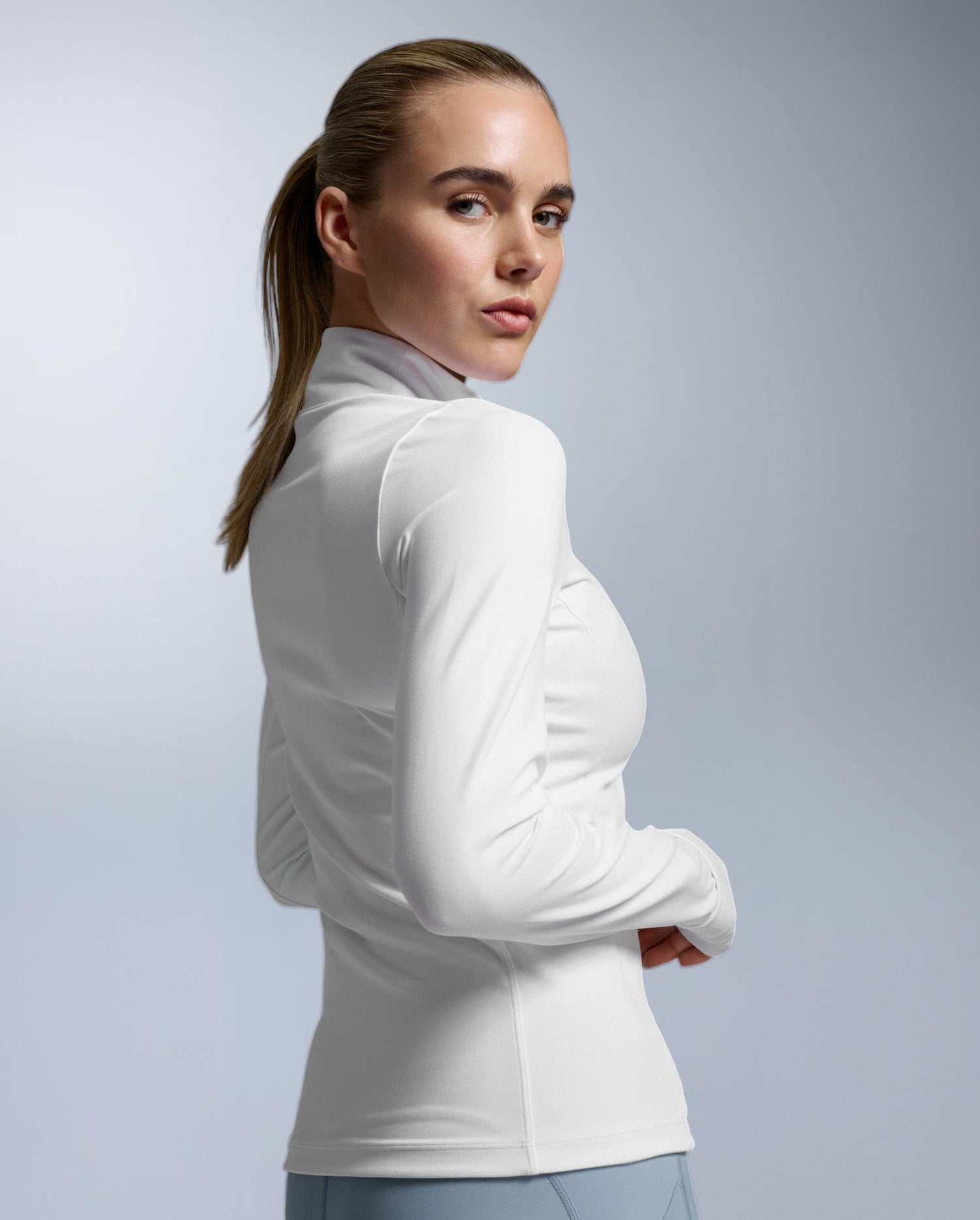 Fluid Full Zip Jacket, White/White