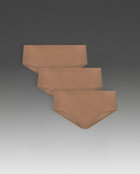 Invisible Hipster Brief 3 Pack, Sand/Sand