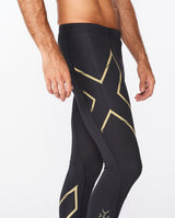 Light Speed Compression Tights, Black/Gold Reflective