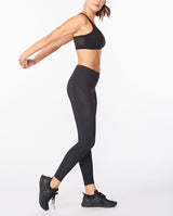 Motion Mid-Rise Compression Tights, Black/Dotted Black Logo