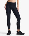 AERO MID-RISE COMPRESSION TIGHTS WOMENS - BLACK/SILVER REFLECTIVE